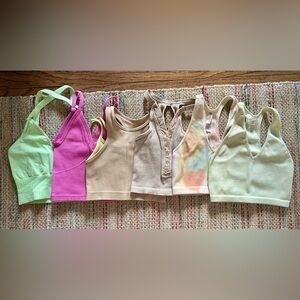 Colorful Free People Movement Crop Top Bundle